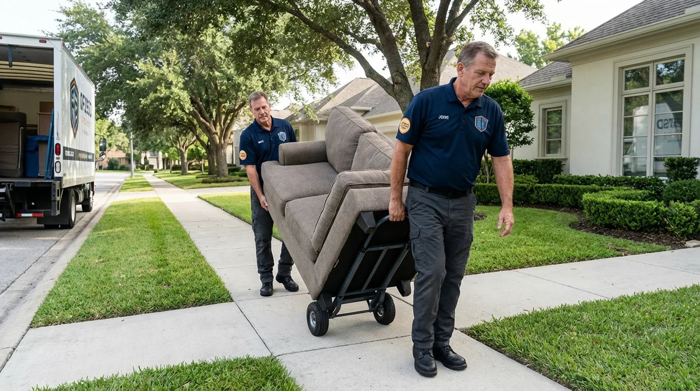 Local residential moving crew loading furniture in El Dorado Springs, MO