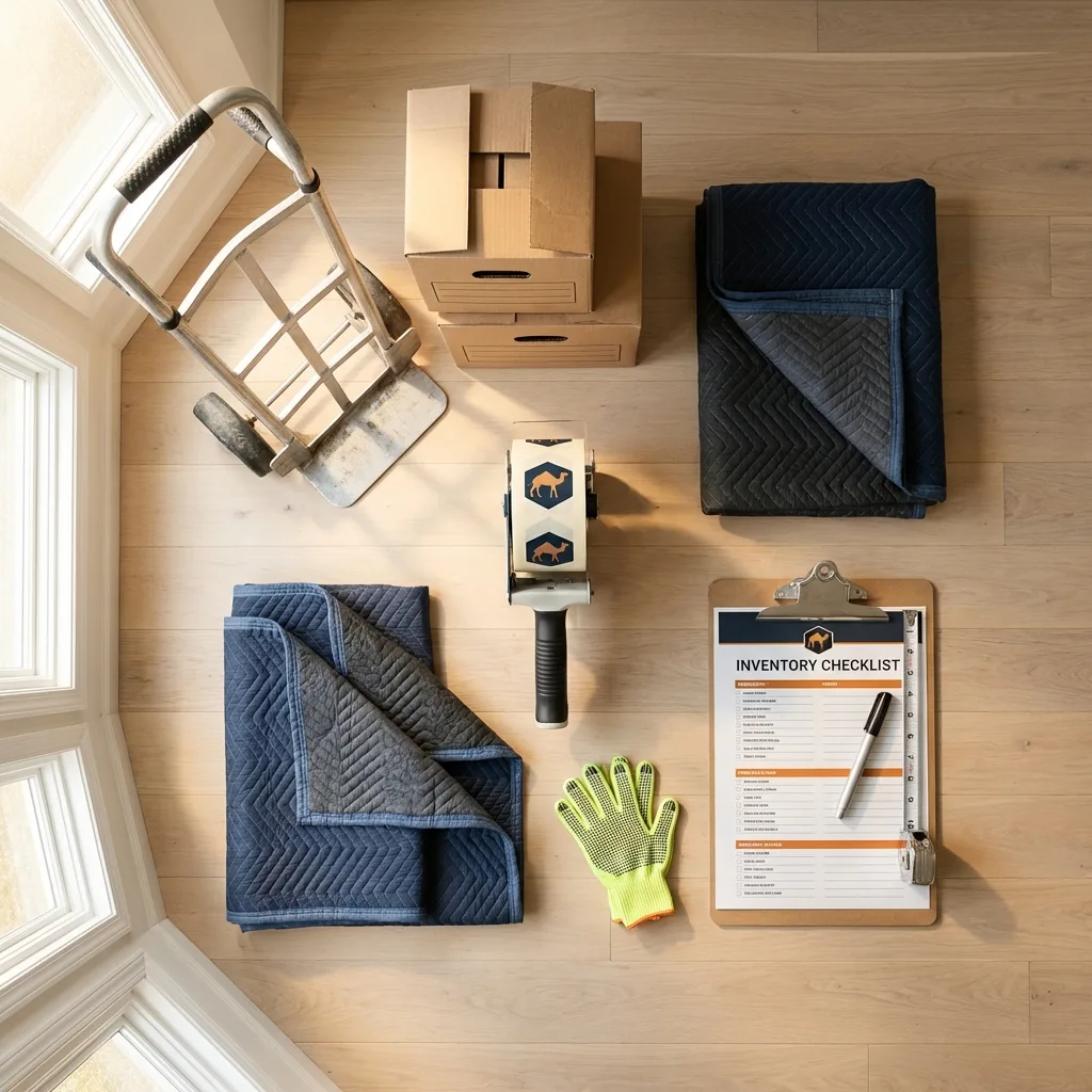 Professional moving supplies and packing materials layout for El Dorado Springs residential relocations